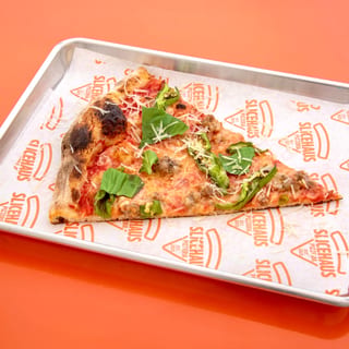 Sausage & shishito peppers pie